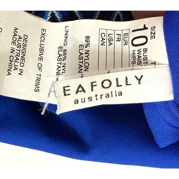 Seafolly Cleo Maillot One-Piece Swimsuit Indigo Blue Size 6 - Picture 5 of 12